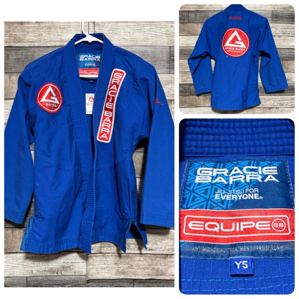 Gracie Barra Equipe Gi Youth Y5 Blue MMA Jiu Jitsu Lite (Top Only) READ